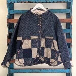 HANDMADE Vintage Snailed It Quilt Jacket, Sz L